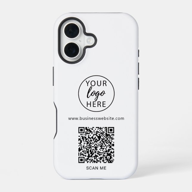 Coque iPhone 16 Code QR de logo professionnel (Verso)