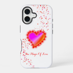 Coque iPhone 16 Coeur arc-en-ciel avec étoiles, La magie de l'amou