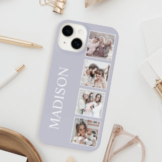 Coque iPhone 16 Collage de photos personnalisé lavande