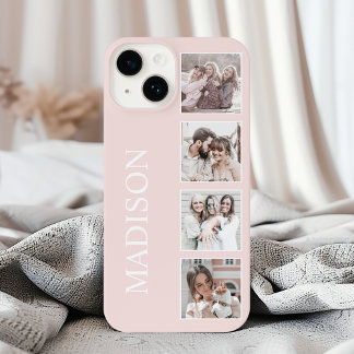 Coque iPhone 16 Collage de photos personnalisé rose