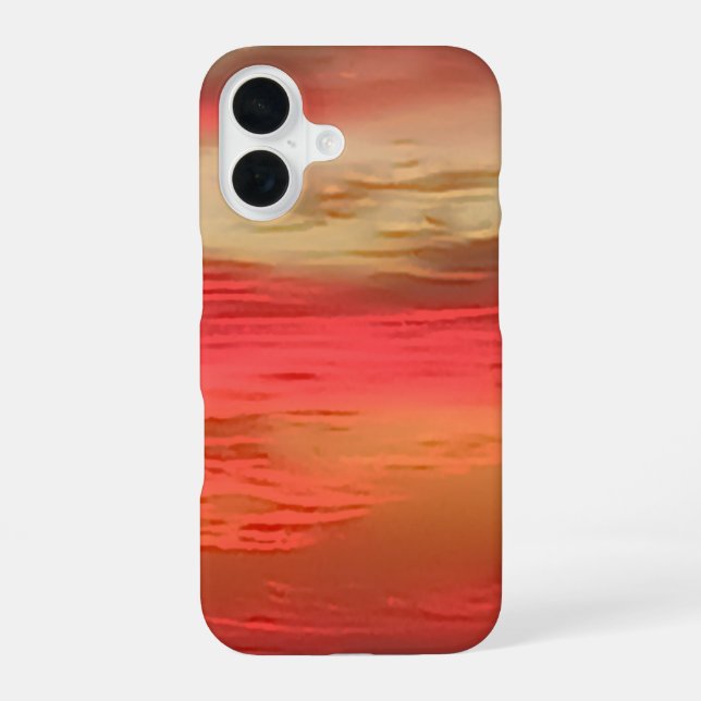 Coque iPhone 16 Conception Abstraite de Coucher de Soleil (Verso)