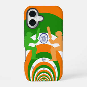 Coque iPhone 16 Conception Abstraite de l'Esprit de Cricket Indien
