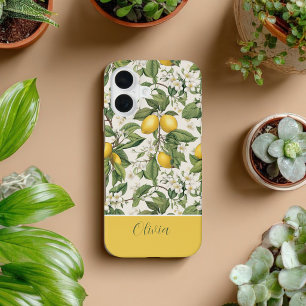 Coque iPhone 16 Conception personnalisée Cottagecore motif citron