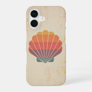 Coque iPhone 16 Coquillage stylisé rétro