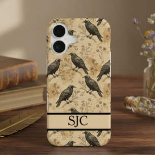 Coque iPhone 16 Corbeau de l'Académie sombre vintage