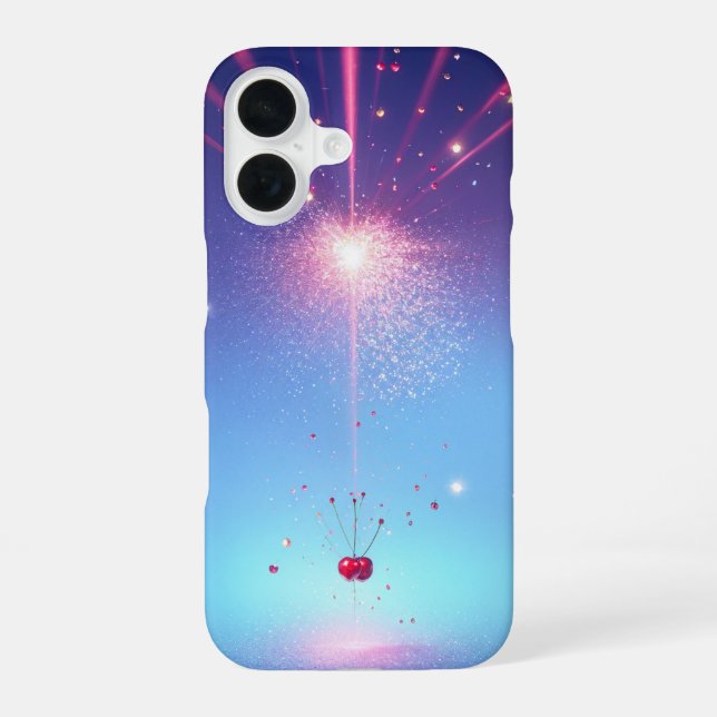 Coque iPhone 16 Cosmic Cherry Phone Case - Celestial Light Burst (Verso)
