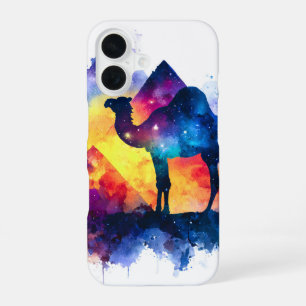 Coque iPhone 16 Cosmic Starry Nuit Camel égyptien Paysage