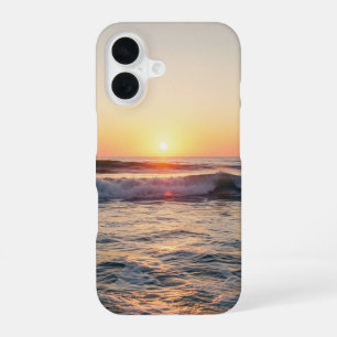 Coque iPhone 16 Coucher de soleil vintage sur la mer