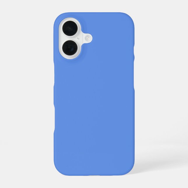 Coque iPhone 16 Couleur uni bleu Cornflower (Verso)