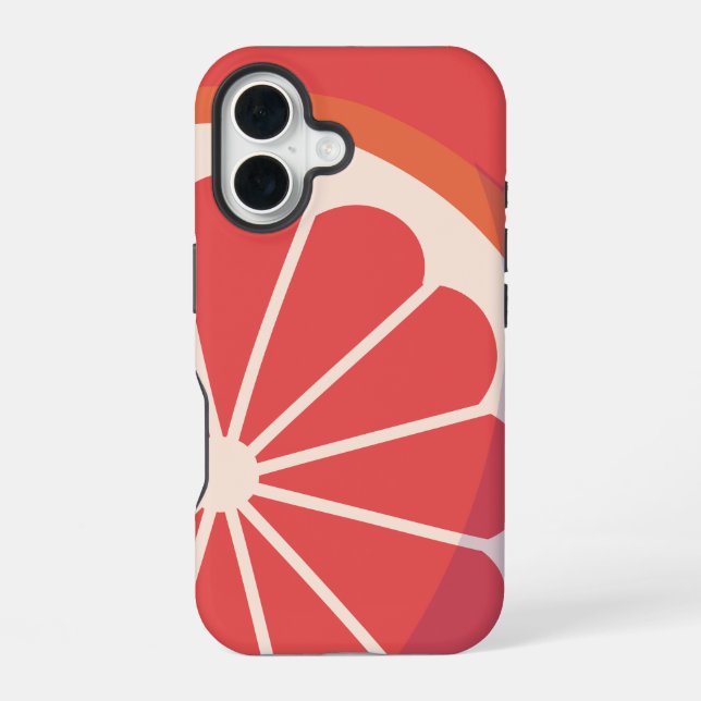 Coque iPhone 16 Couverture cellulaire avec orange (Verso)