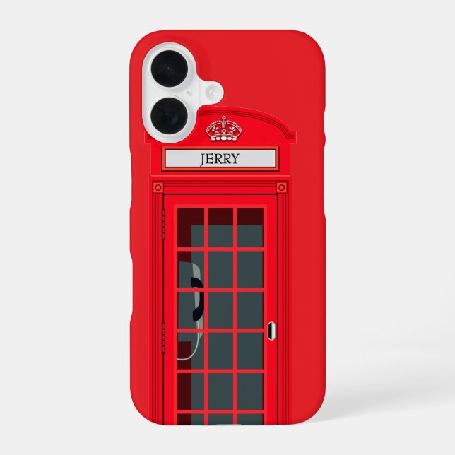 Coque iPhone 16 Custom London Red Phone Booth (Verso)