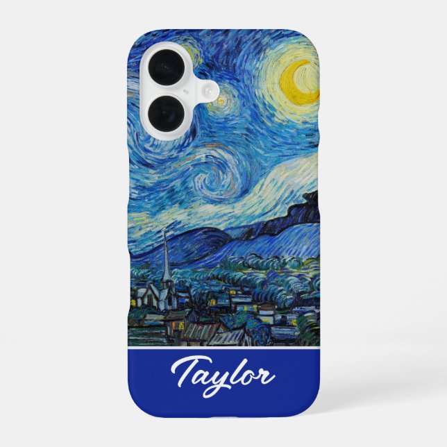 Coque iPhone 16 Customizable The Starry Night by Van Gogh (Verso)