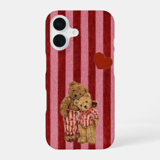 Coque iPhone 16 Cute Teddy Bear Couple iPhone Case