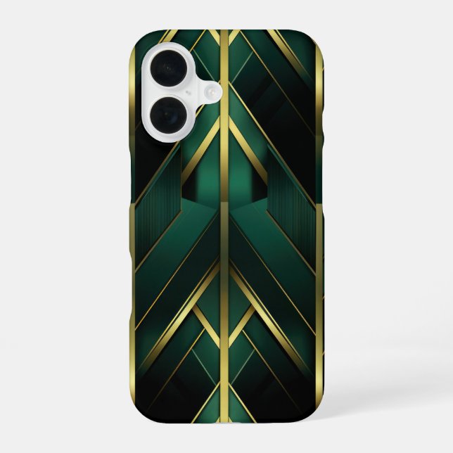 Coque iPhone 16 Décoration Verte (Verso)