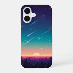 Coque iPhone 16 Dégradé de ciel étoilé vintage