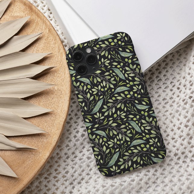 Coque iPhone 16 Délicat Motif botanique vert printemps (Créateur téléchargé)