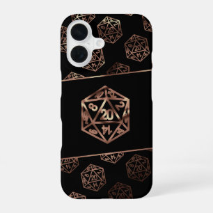 Coque iPhone 16 Dés RPG Joueur de table de jeu rétro Copper Fant