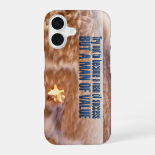Coque iPhone 16 "Devenez un homme de valeur" Citation inspirante