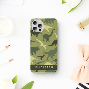 Coque iPhone 16 Dinosaure Motif, Dinosaur Silhouette, Votre Nom