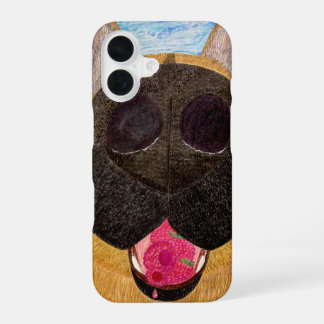 Coque iPhone 16 Dog nose and raspberry phone case