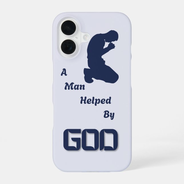 Coque iPhone 16 Dossier téléphonique "Un homme aidé par Dieu" (Verso)