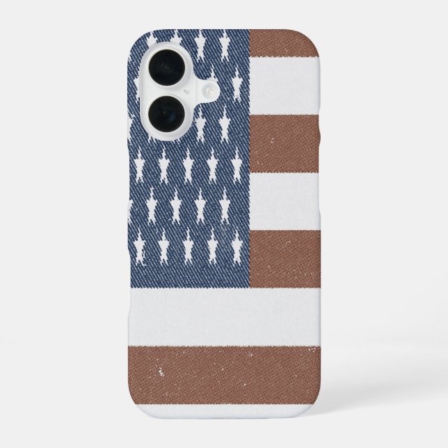 Coque iPhone 16 Drapeau américain rétro (Verso)