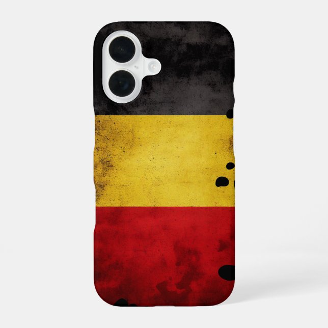 Coque iPhone 16 Drapeau Belgique (Verso)