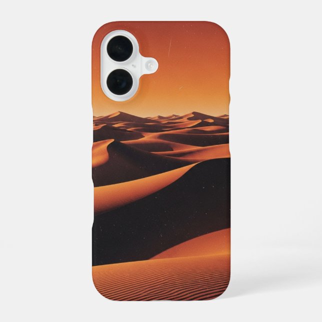 Coque iPhone 16 Dunes Désertiques Rétro (Verso)