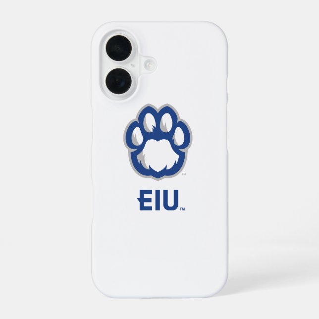 Coque iPhone 16 Eastern Illinois Panthers Empreinte de patte & EIU (Verso)