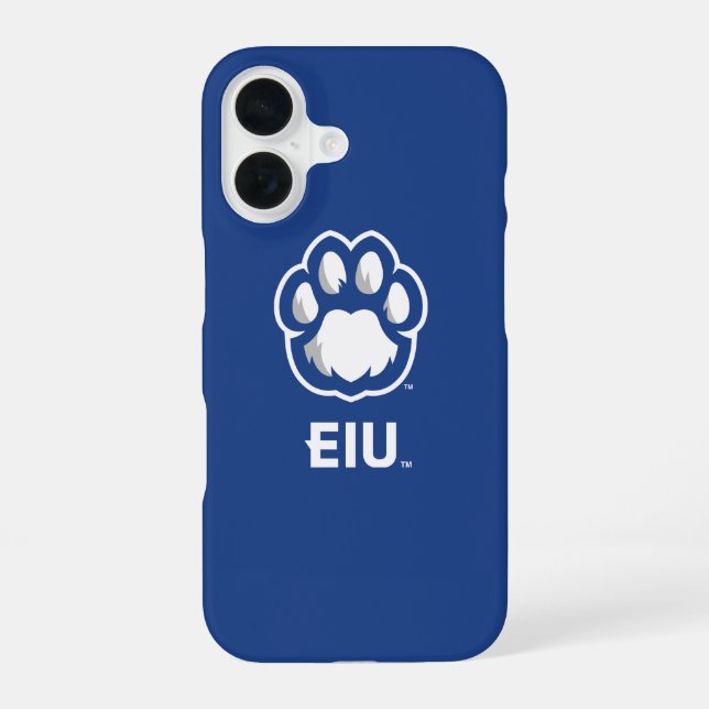 Coque iPhone 16 Eastern Illinois Panthers Empreinte de patte & EIU (Verso)