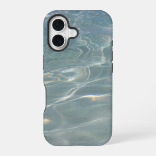 Coque iPhone 16 Eau Caraïbe Abstrait Bleu Nature