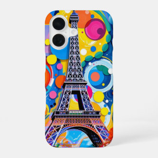 Coque iPhone 16 Eiffel Tower Pop Art