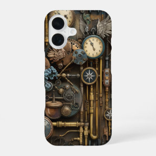 Coque iPhone 16 Élégance Steampunk Mécanique en Mouvement