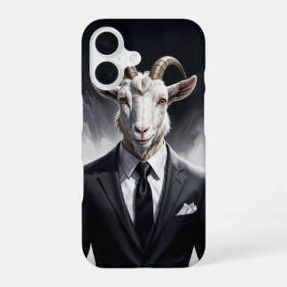Coque iPhone 16 Elegant goat gentleman in formal portrait scene