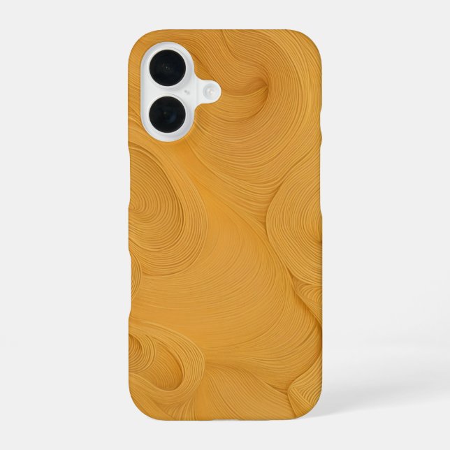 Coque iPhone 16 Elégante Ligne de Flux Doré Boîtier téléphonique A (Verso)
