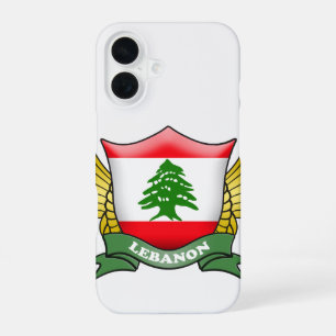 Coque iPhone 16 Emblème du drapeau libanais