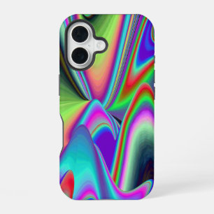 Coque iPhone 16 Esprit de Brise d'Été, Abstrait 3D Rainbowart