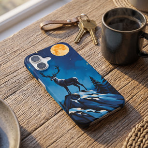 Coque iPhone 16 Étui à rabat Rennes Majestueux au Clair de Lune - 