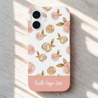 Étui de téléphone à motif floral rose avec citatio
