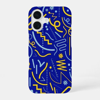 Coque iPhone 16 Étui de téléphone à motif géométrique abstrait gra