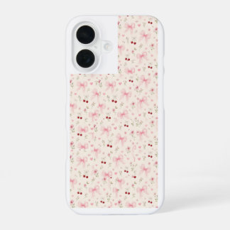 Coque iPhone 16 Étui de téléphone à nœuds roses Coquette 