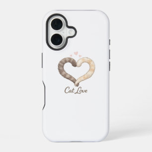 Coque iPhone 16 Étui de téléphone Amour de Chat – Design de Queue 
