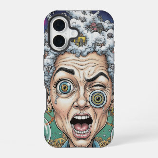 Coque iPhone 16 Étui de téléphone Caricature d'expression folle – 