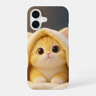 Coque iPhone 16 Étui de téléphone chat Kawaii Cozy
