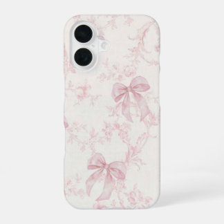 Coque iPhone 16 Étui de téléphone Coquette Rose à Nœud |