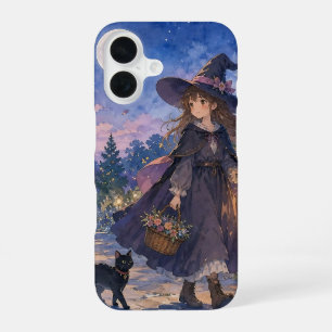 Coque iPhone 16 Étui de téléphone de petite sorcière mignonne