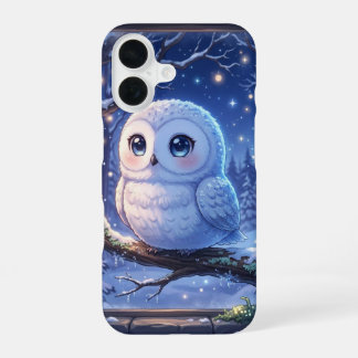 Coque iPhone 16 Étui de téléphone Hiver Chouette neigeuse Mignon