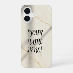 Coque iPhone 16 Étui iPhone 16 ajusté en marbre crémeux avec monog