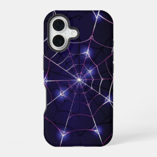 Coque iPhone 16 Étui iPhone 16 Dark Web & Silver Spider