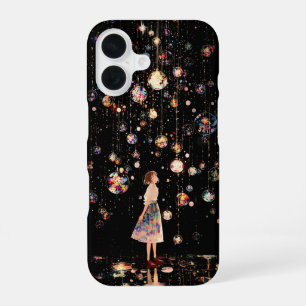 Coque iPhone 16 Étui iPhone 16 Nuit Étoilée avec Orbes Lumineuses